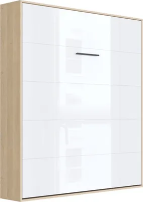 Produktbild von Schrankbett M1(40 cm Tiefe) 140x200 Vertikal Kaiser Eiche/Weiss Hochglanz
