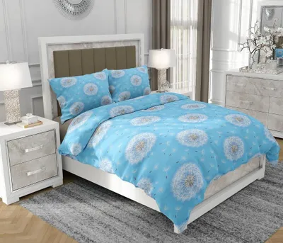 Produktbild von Bettwäsche 140x200 cm + 2x70x80 cm, 3-teilig, 100% Baumwolle, Satin, Reißverschluss, Natur, Bunt - SOVIO | So.0085