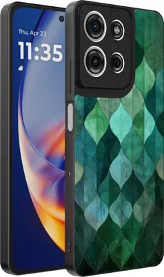 Produktbild von Fit für Motorola Edge 50 Neo Telefon Fall mit grünen Blättern Impressum - TPU Backcover Fall grüne Blätter Design - Grün - Smartphonica