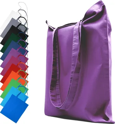 Produktbild von Stofftasche Baumwolltasche 22x26 cm Tasche Beutel Tragetasche Einkaufstasche Stoffbeutel, in Farbe: Orchidee