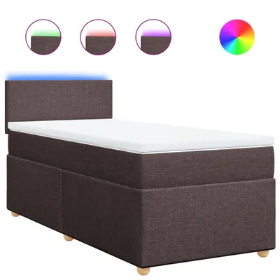 Produktbild von Boxspringbett mit Matratze Dunkelbraun 90x200 cm Stoff