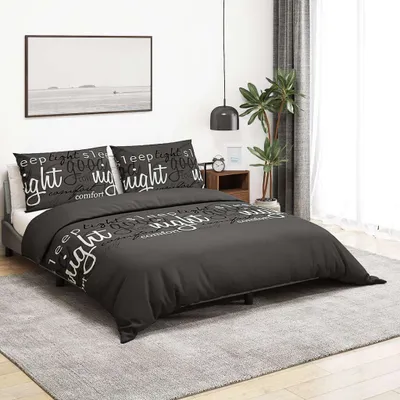 Produktbild von Möbel Bettwäsche-Set Schwarz 260x220 cm Baumwolle - Bettwäschen &23678
