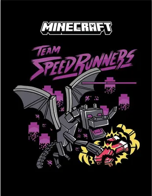 Image de Minecraft - Poster encadré "Team Speedrunners", imprimé PM11116 (taille unique) (Gris/Jaune/Violette)
