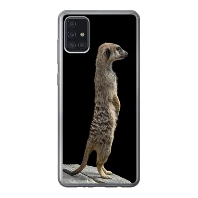 Produktbild von MuchoWow® Handyhülle Schutzhülle Hülle für Samsung Galaxy A52 5G Erdmännchen - Wilde Tiere - Schwarz Silikon Softcase Handy Hülle - Umschlag