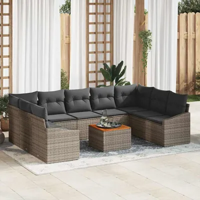 Produktbild von vidaXL Garten-Sofa-Set 10 pcs Grau