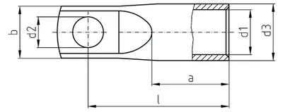 Produktbild von Intercable Rohrkabelschuh ICR958S 95qmm M8 verzinnt