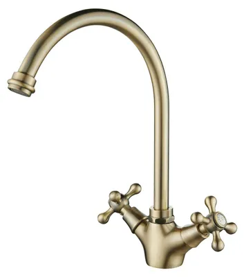 Immagine prodotto di Miscelatore da cucina in ottone con bocca di erogazione rotonda, modello Heritage Ascot BN-4003-HA, marca Aquanello