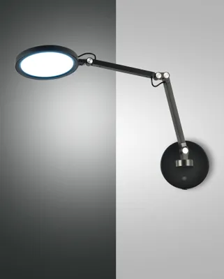 Produktbild von Fabas Luce LED Wandleuchte Regina 640x450mm 9W steuerbare Lichtfarbe Schwarz dimmbar