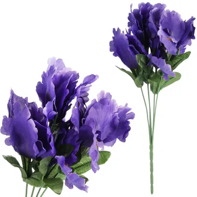 Productafbeelding van Boeket van 5 irisbloemen, 34 cm, paars