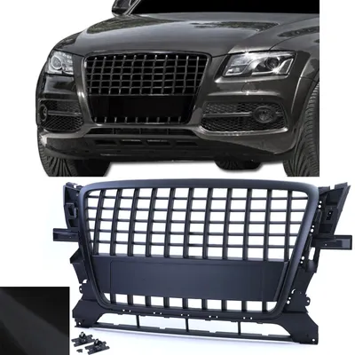 Kühlergrill Sportgrill Waben Gitter Schwarz Matt für Audi Q5 8R ab 2008-2012 – Produktansicht