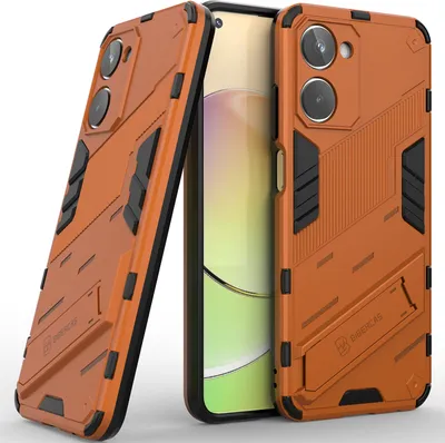 Produktbild von Armor Hülle für Realme 10 4G, Hybrid PC TPU Bumper Stoßfestes Schutzhülle mit Standfunktion Weiß