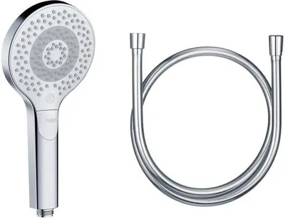Image de Pomme de douche universelle avec flexible, option économe en eau, 3 types de jets (corps, cheveux, peau), pomme de douche facile à nettoyer Ø 11,7 cm, flexible de 1,60 m