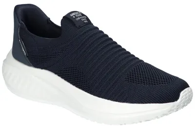 Produktbild von American Club AA56, Slip-On Sportschuhe Memory Foam System, Easy-Ins leichte Sneaker bequem, Navy 37