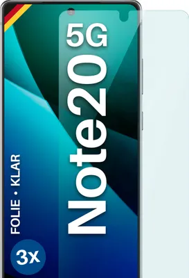 Produktbild von moex® 3x Schutzfolie kompatibel mit Samsung Galaxy Note20 5G - Displayschutzfolie dünn Folie, Klar