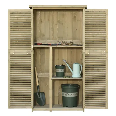 Produktbild von Gartenhaus aus Holz mit wasserdichtem Dach, Ger?teschrank mit 4 F?chern, 87 x 46,5 x 160 cm, Grau