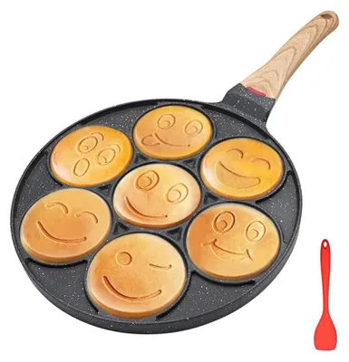 Immagine prodotto di Padella antiaderente per pancake con 7 faccine sorridenti - 25 cm