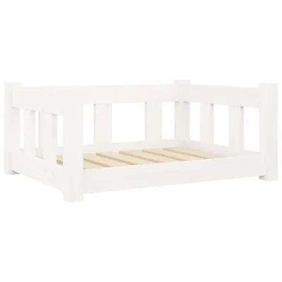 Obrázok produktu pre vidaXL Pelech pre psov biely 65,5x50,5x28 cm Masívne borovicové drevo