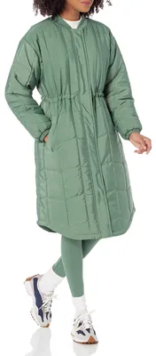Obrázok produktu pre A. Dámsky obrovský prešívaný kabát (dostupný vo veľkostiach plus size), svetlozelený