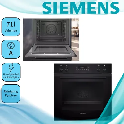 Produktbild von Siemens HE271ABB0 Elektroherd 71 Liter Breite 60 cm Ober-/Unterhitze Grill Hydrolyse
