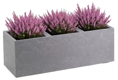 Immagine prodotto di HowHomely | Vaso per piante - Vaso da fiori - Vaso da fiori - grigio - 90x30x30 cm - su ruote - Decorativo
