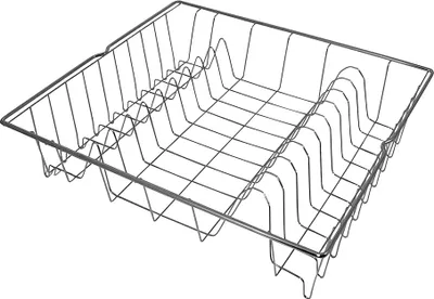 A metal dish rack.