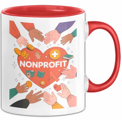 Produktbild von Nonprofit Mitarbeiter Tasse Geschenk Lustige Geschenkidee Spruch Für Gemeinschafts Helfer (Rot)