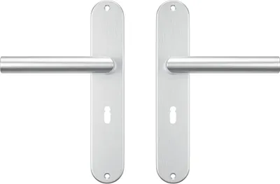 Produktbild von AXA Türbeschlagset Innentür - Oval Milan - Türgriff Aluminium - mit Schlüsselloch SL55 - Türgriff mit Schutzschild