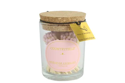 Produktbild von Countryfield Pink Streichhölzer im Glas | Romantik | 7 x 7 x 9,5 cm | 100 Stück