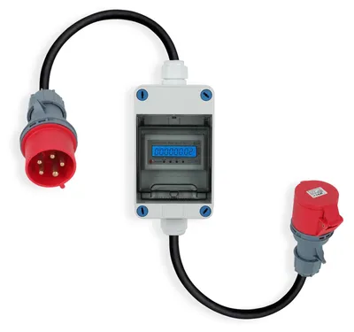 Image de Compteur d'énergie numérique mobile - 3 phases, 400V - Prise CEE 16A - Étanchité IP55