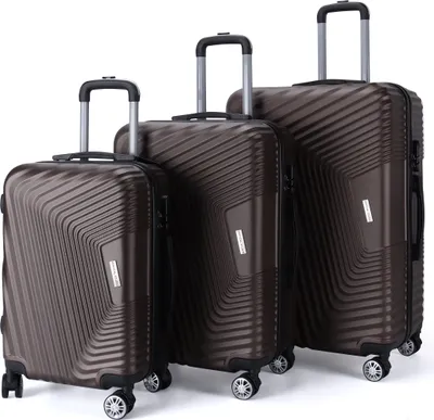 Produktbild von VERTICAL STUDIO "Stavanger" Koffer 3er-Set (20"/24"/28"), 4 Rollen, 3-stelliges Zahlenschloss, Teleskopgriff, platzsparend stapelbar bronze | VS-104