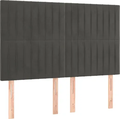 Produktbild von vidaXL Kopfteil Dunkelgrau 144 x 5 x 118/128 cm Samt
