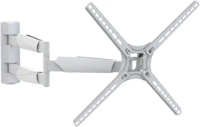 Productafbeelding van Cm lange witte tv - Wandhouder - 13-65 inch Full Motion articuleerbaar - 4 uurwerk plat - Gebogen schermbeugel - Geschikt voor maximaal 36 kg