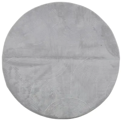 Produktbild von vidaXL Teppich IZA Kurzflor Skandinavischer Look Grau Ø 120 cm