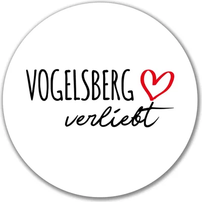Produktbild von Huuraa Aufkleber Vogelsberg verliebt 10cm rund Sticker Geschenkidee