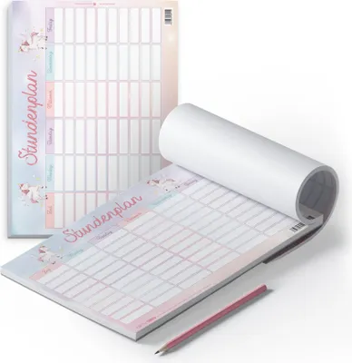 Produktbild von itenga Stundenplan Block 25 Blatt Motiv Einhorn DIN A4