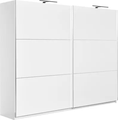 Produktbild von Großer Kleiderschrank | 2 Schiebetüren | 3 Schubladen | 10 Fächer | mit 2 Kleiderstangen | 269 cm breit | Farbe: Weiß