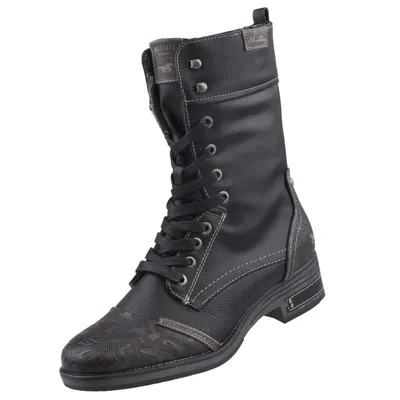 Produktbild von Mustang Damen Stiefelette Boot Stiefel Schnürung Blockabsatz 1293-510, Größe:40 EU, Farbe:Schwarz