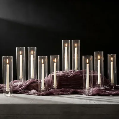 Image de Support pour bougies Hurricane - Lot de 10 supports pour bougies en verre