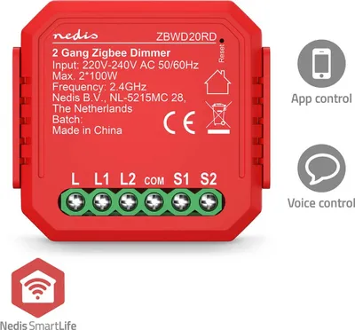 Obrázek produktu pro Vypínač SmartLife | Zigbee 3.0 | 2x100 W | Připojení terminálu | Aplikace dostupná pro: Android™ / IOS