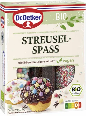 Produktbild von Dr. Oetker  Streusel Spaß drei vegane Streusel Varianten 85g
