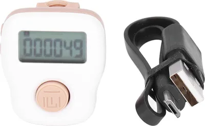 Image de Compteur d'anneaux, blanc, manuel, lumineux, rechargeable par USB, silicone résistant à la sueur