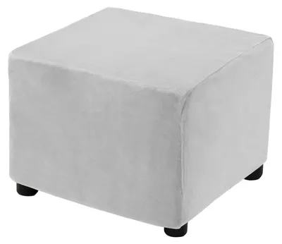 Hockerbezug Stretch, 68,6–81,3 cm, hellgrau, waschbar
