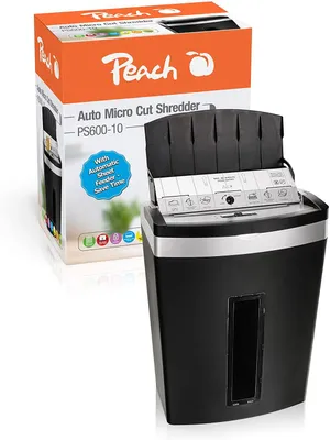Produktbild von Peach PS600-10, Mikrogeschnittene Zerkleinerung, 3 x 10 mm, 20 l, 63 dB, 350 Blätter, P-5