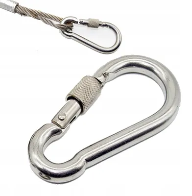 Produktbild von Verzinkter Karabiner mit Schloss, 8x100mm, 350kg Tragkraft