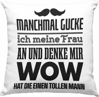 Produktbild von Trendation - Ehefrau Ehemann Deko-Kissen mit Füllung 40x40 mit Spruch Lustiges Geschenk Frau Männer Toller Mann (Blau)