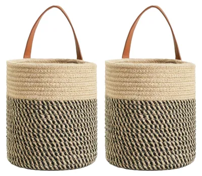 Image de Lot de 2 paniers muraux avec poignées, pour plantes