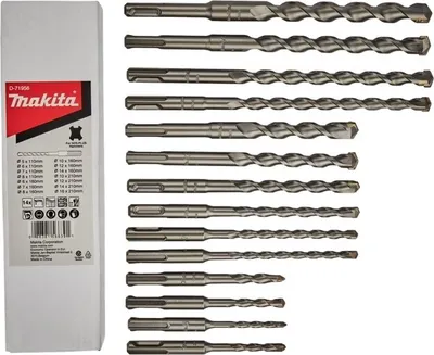 Image de MAKITA D-71956 SDS-Plus Jeu de forets à pierre (14 pcs)