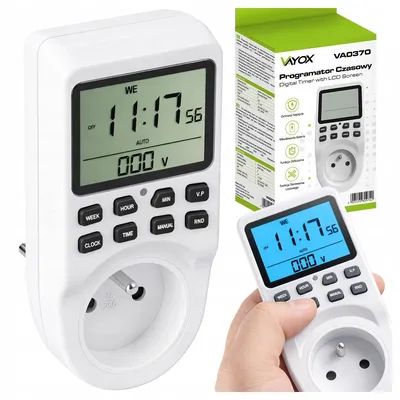 Zdjęcie produktu dla Cyfrowy minutnik Vayox VA0370 | Minimalne ustawienie czasu 1 minuta - 1 tydzień | 20 trybów | Wyświetlacz LCD | Biały