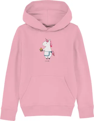 Produktbild von Mr. & Mrs. Panda Organic Kinder Hoodie Einhorn Muffin 5-6 Jahre (110/116) - Baumwolle Pink - Geschenk, Baumwoll-Sweatshirt, Sweatshirt, Unicorn, Pullover, Kapuzenpullover