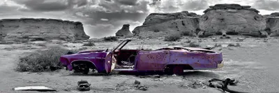 Produktbild von Wrecked Cadillac - Türposter - Colourlight